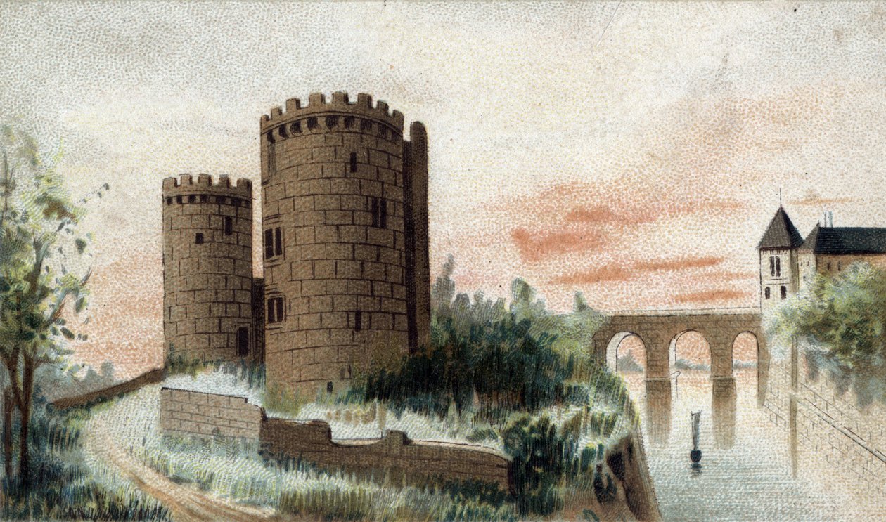 vista do castelo de Cinq mars (Indre et Loire). de French School