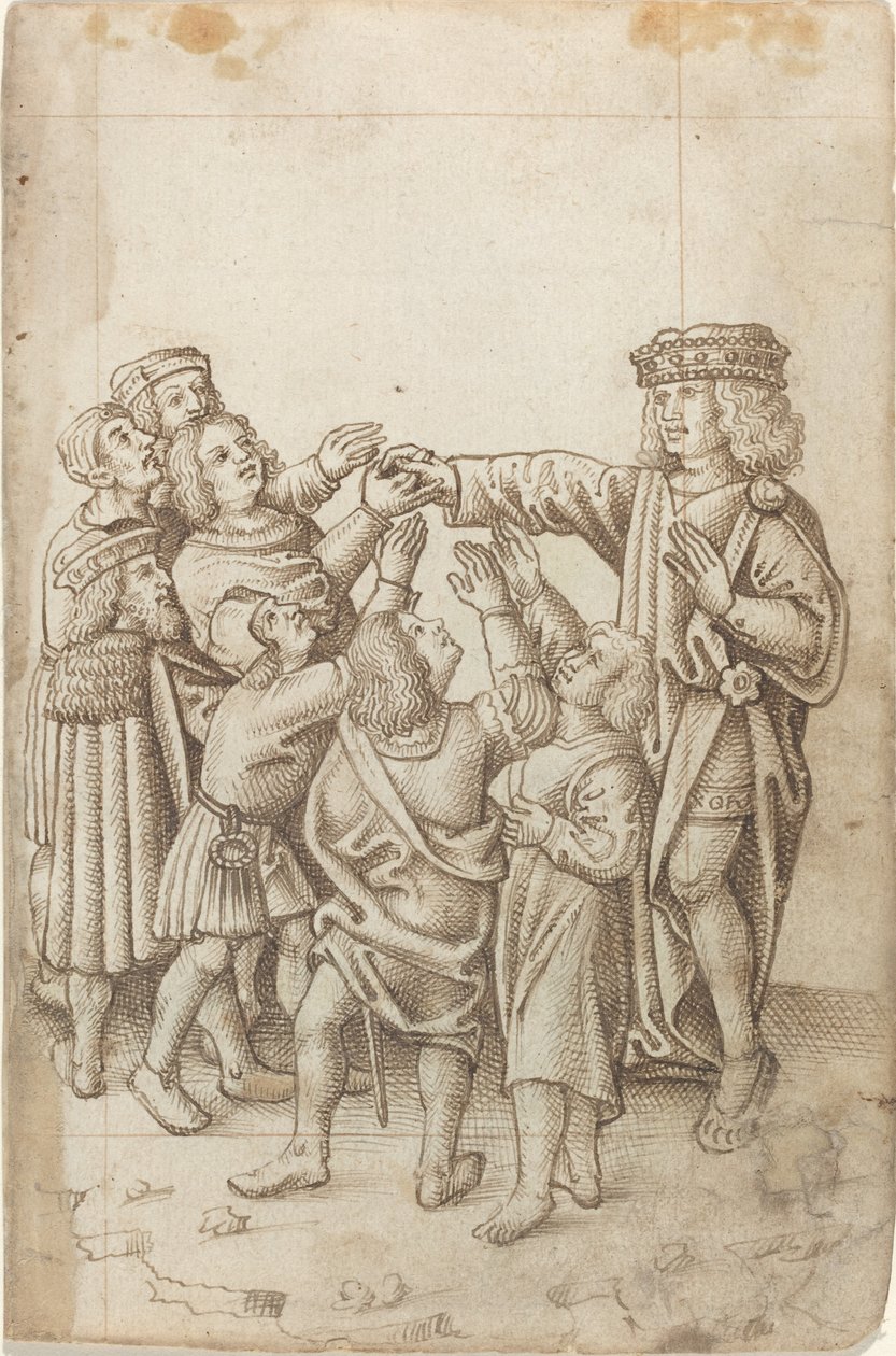 "Não dê sua mão direita a todos e a todos" [fol. 13 reto] de French early 16th Century