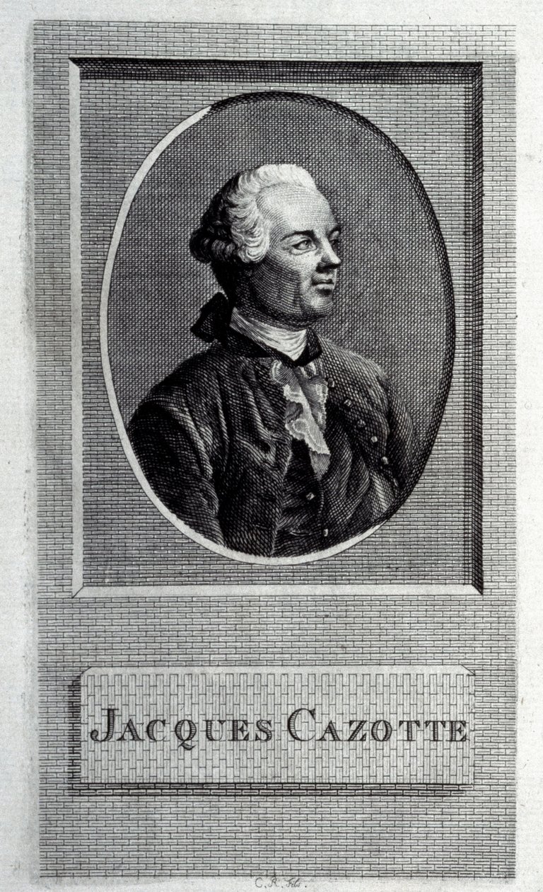 Retrato do autor Jacques Cazotte 1720-1792, século XVIII. de French master.