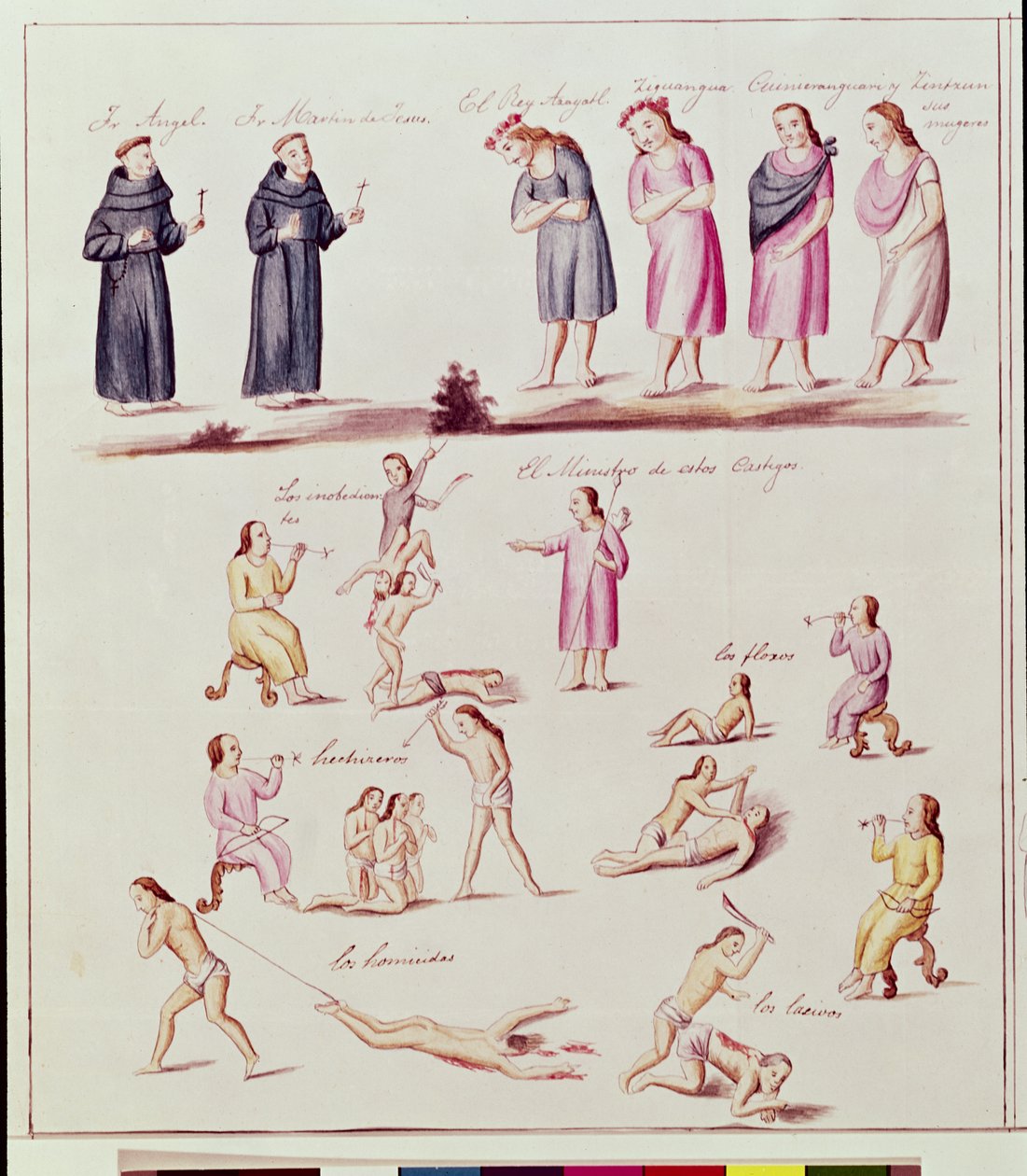 Índios nativos a caminho da conversão pelos frades espanhóis de Friar Pablo (after) Beaumont