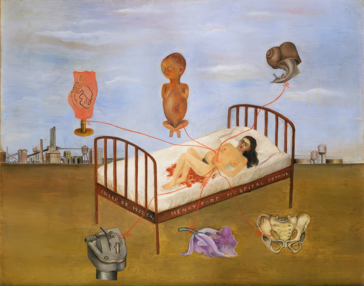Hospital Henry Ford ou The Flying Bed de Frida Kahlo