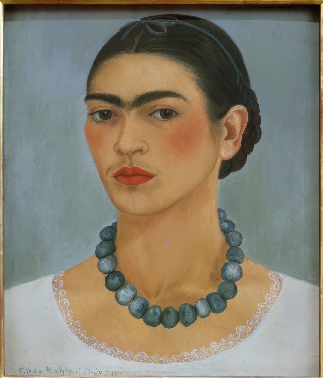 Autorretrato com colar de Frida Kahlo