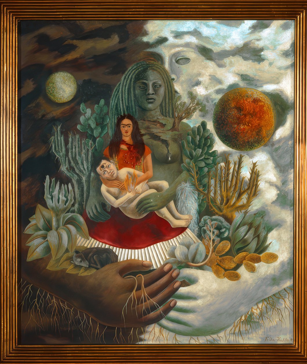 O abraço de amor do universo, da terra (México), Eu, Diego e Señor Xólotl, 1949 de Frida Kahlo