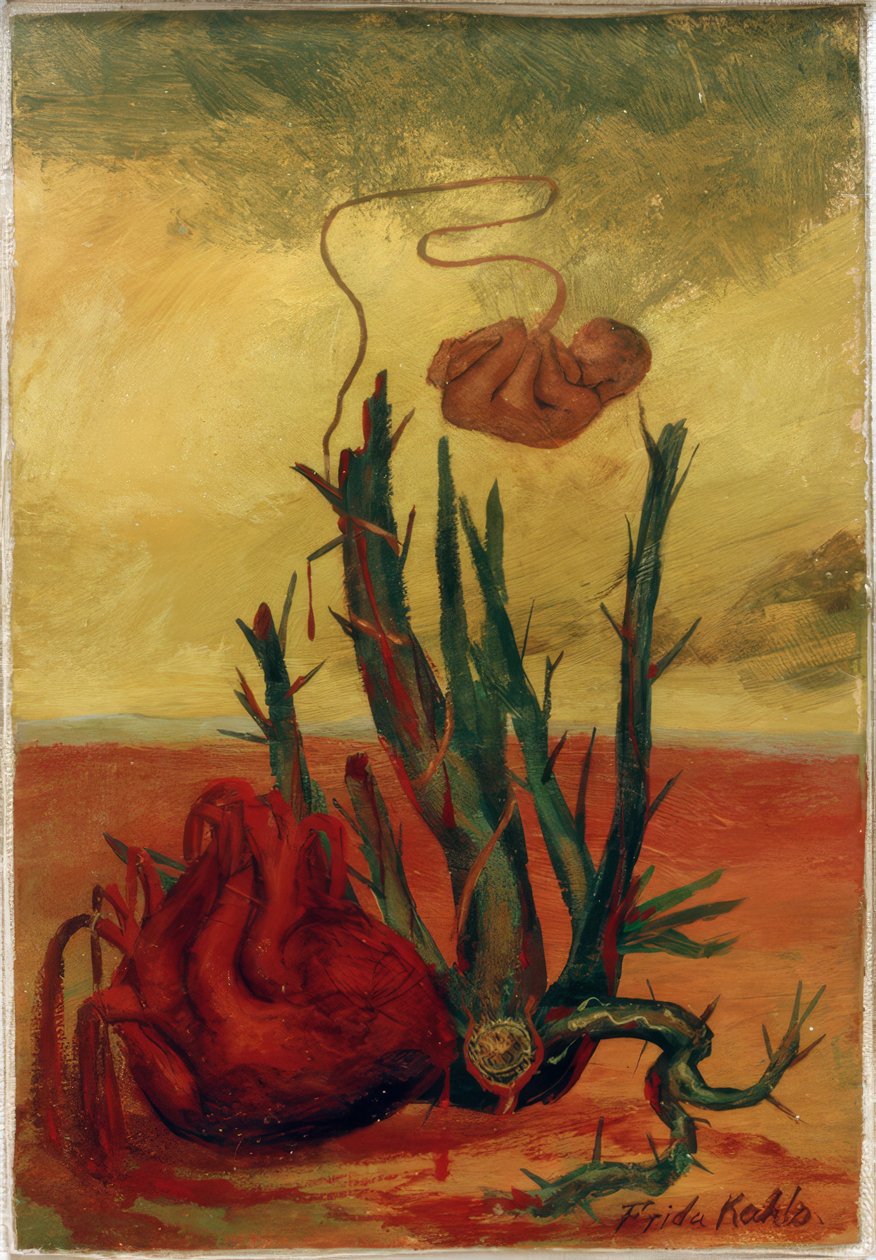 Sem título (coração, cato e feto) de Frida Kahlo