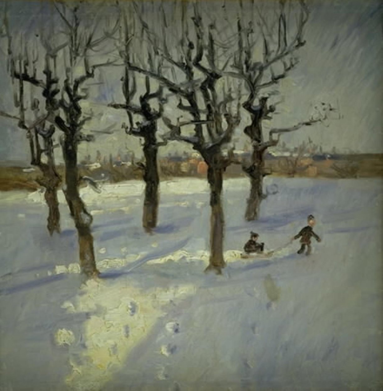 Cena de inverno em um subúrbio de Copenhague de Fridolin Johansen