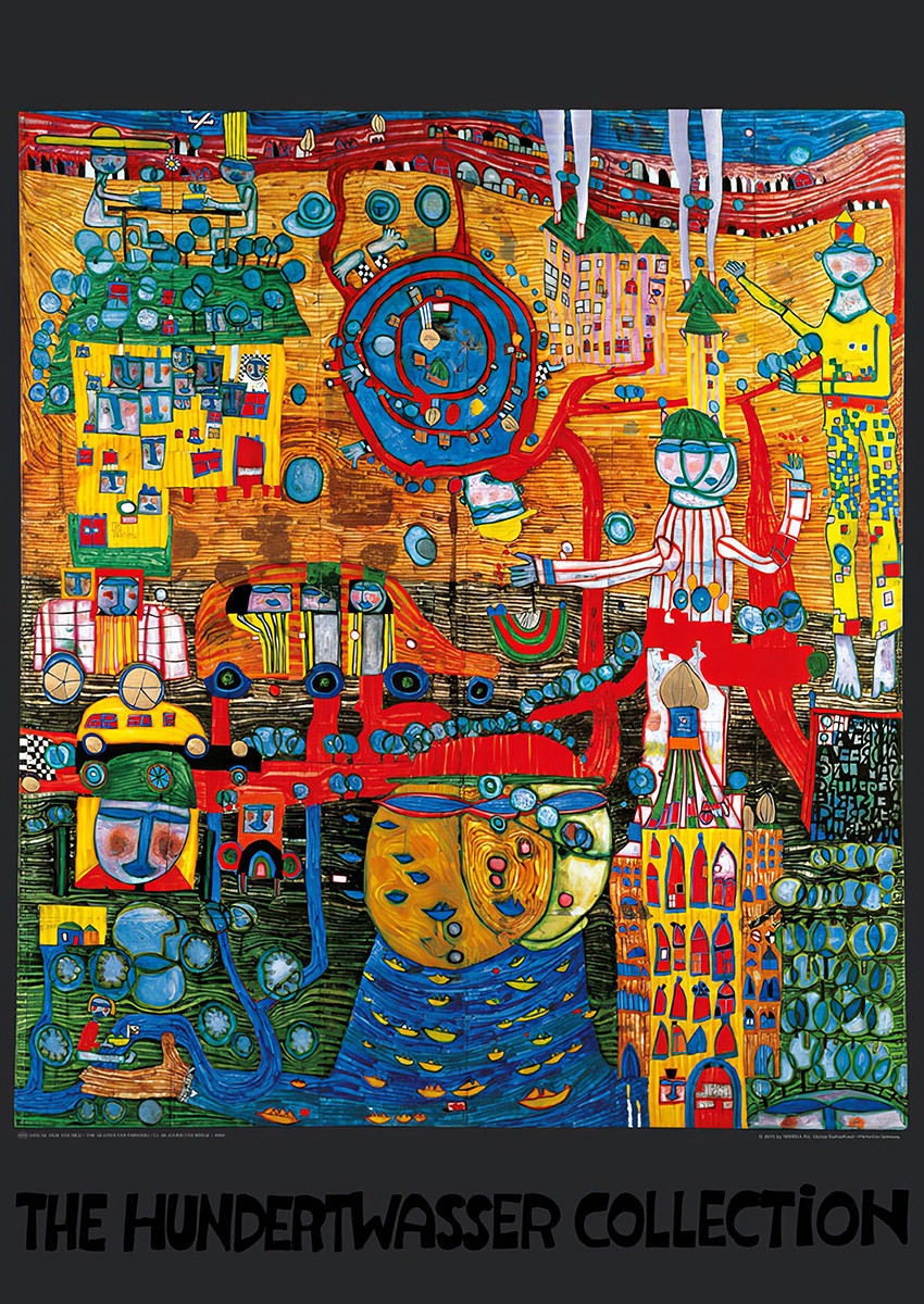 A imagem do fax de 30 dias de Friedensreich Hundertwasser