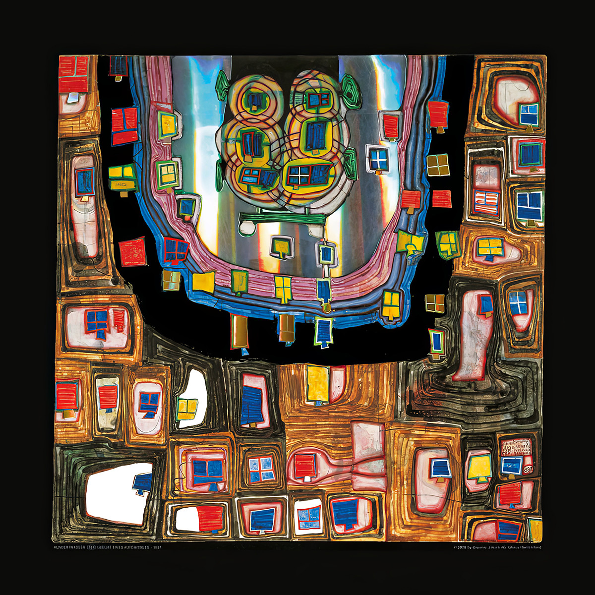 O nascimento de um automóvel de Friedensreich Hundertwasser