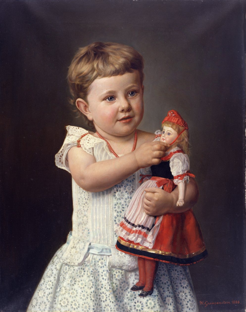 A neta do artista, Olga Graupenstein, 1888 de Friederich Wilhelm Graupenstein