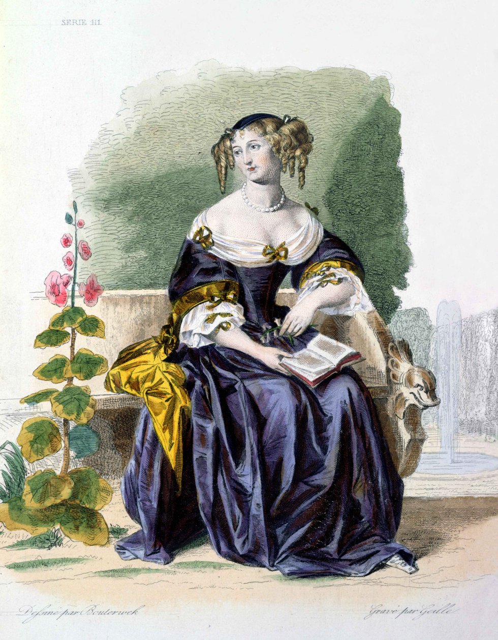 Retrato de Madame de Lafayette (1634-93) gravado por Geille de Friedrich Bouterwek