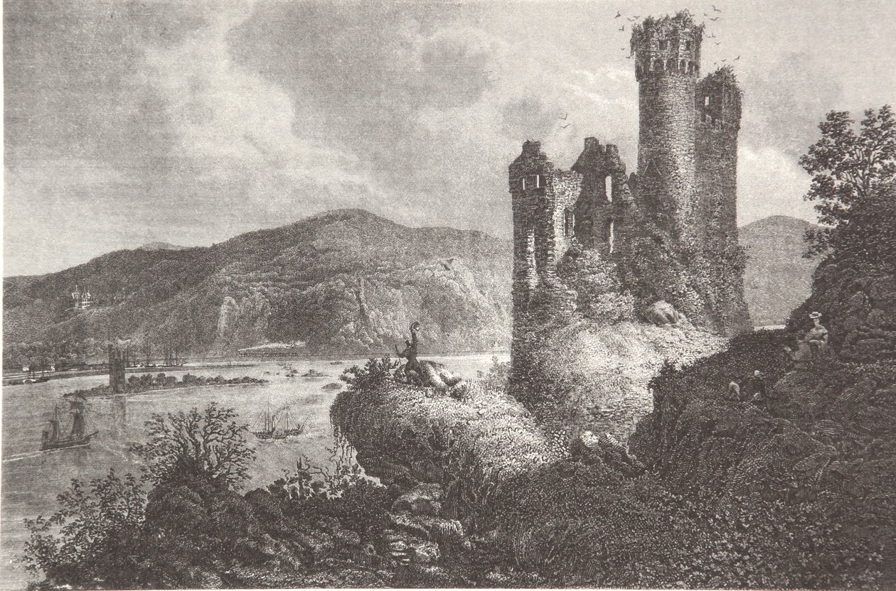 Torre do Mouse e Ehrenfels de Pierre Joseph Redouté