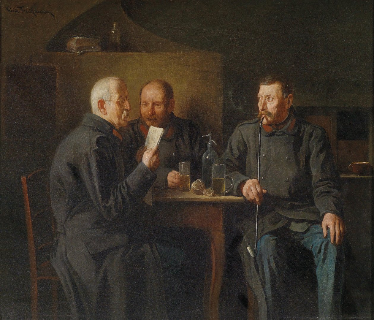 Veteranos em conversa de Friedrich Friedlander