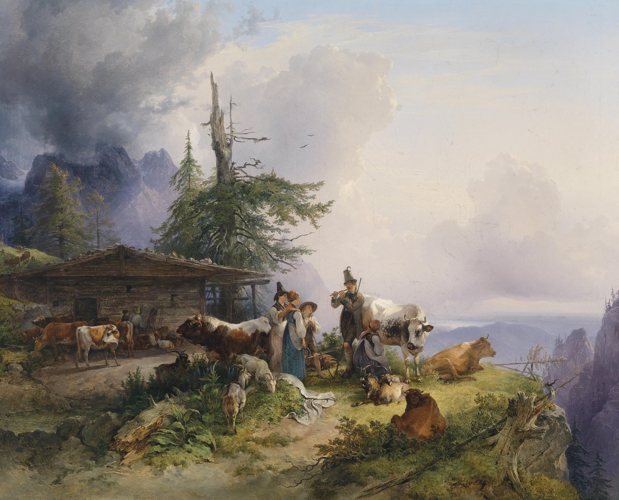 Alpenwirtschaft am Untersberg de Friedrich Gauermann
