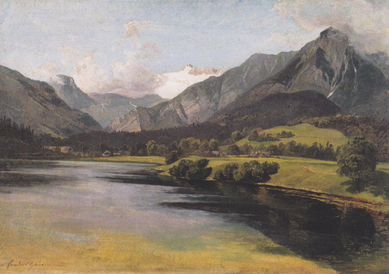 O lago Altausee com o Dachstein de Friedrich Gauermann