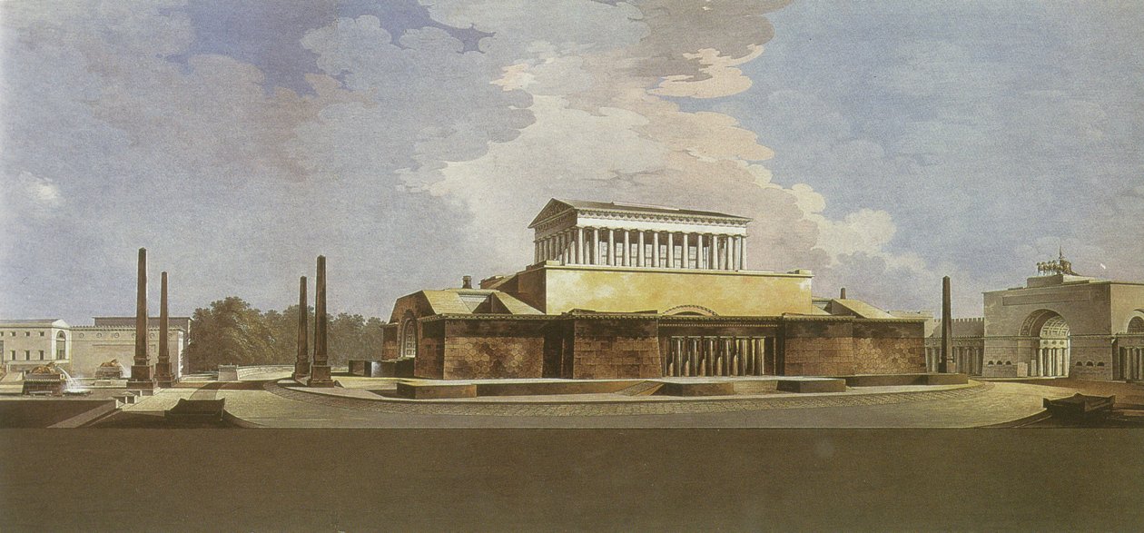 Plano para um monumento a Frederico II da Prússia, Berlim, 1797 de Friedrich Gilly