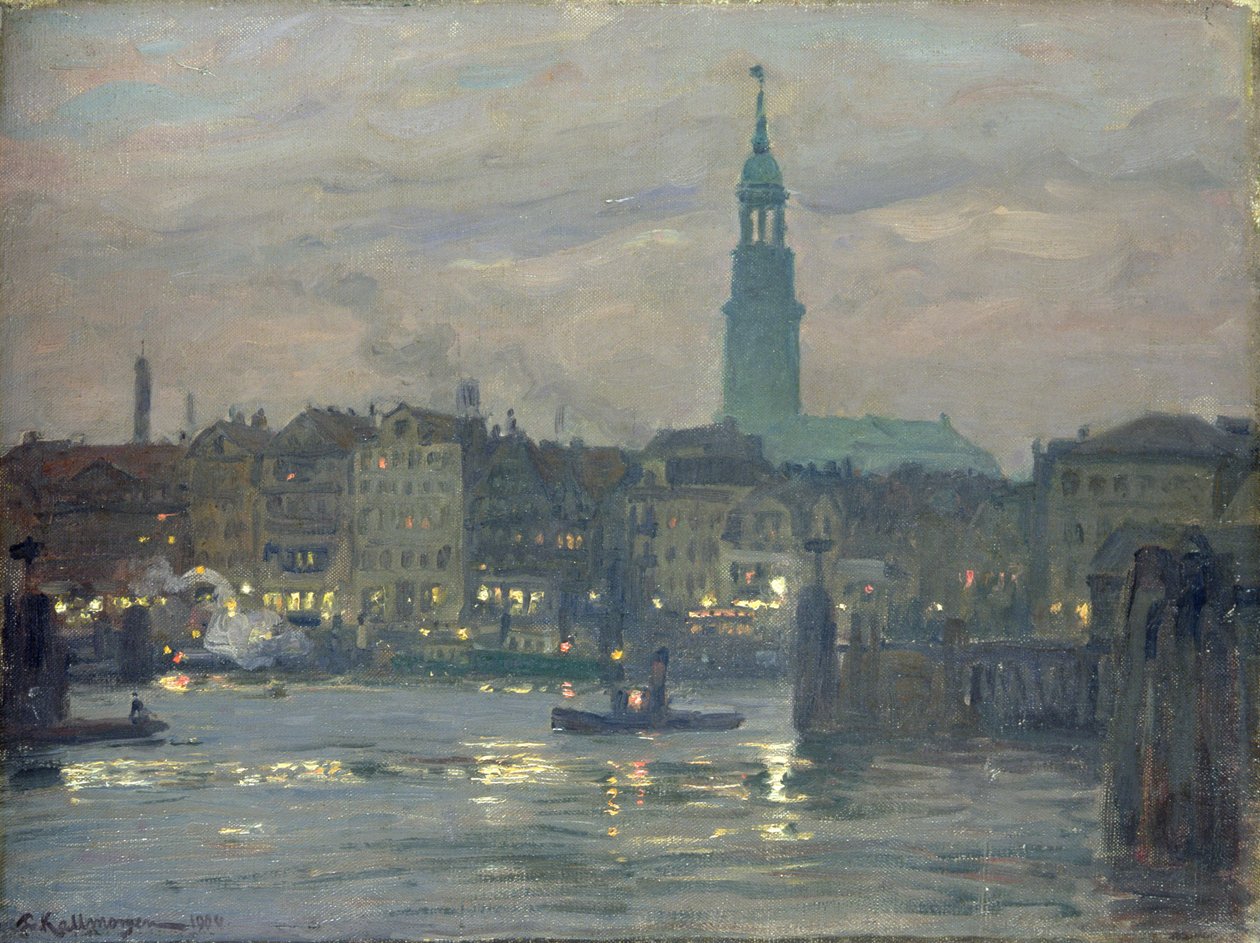 Colocando as luzes, 1904 de Friedrich Kallmorgen