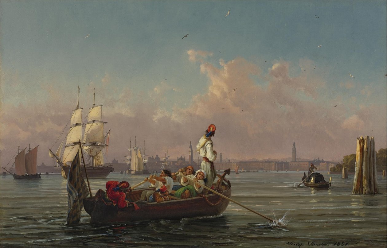 Na Lagoa, Veneza de Friedrich Nerly