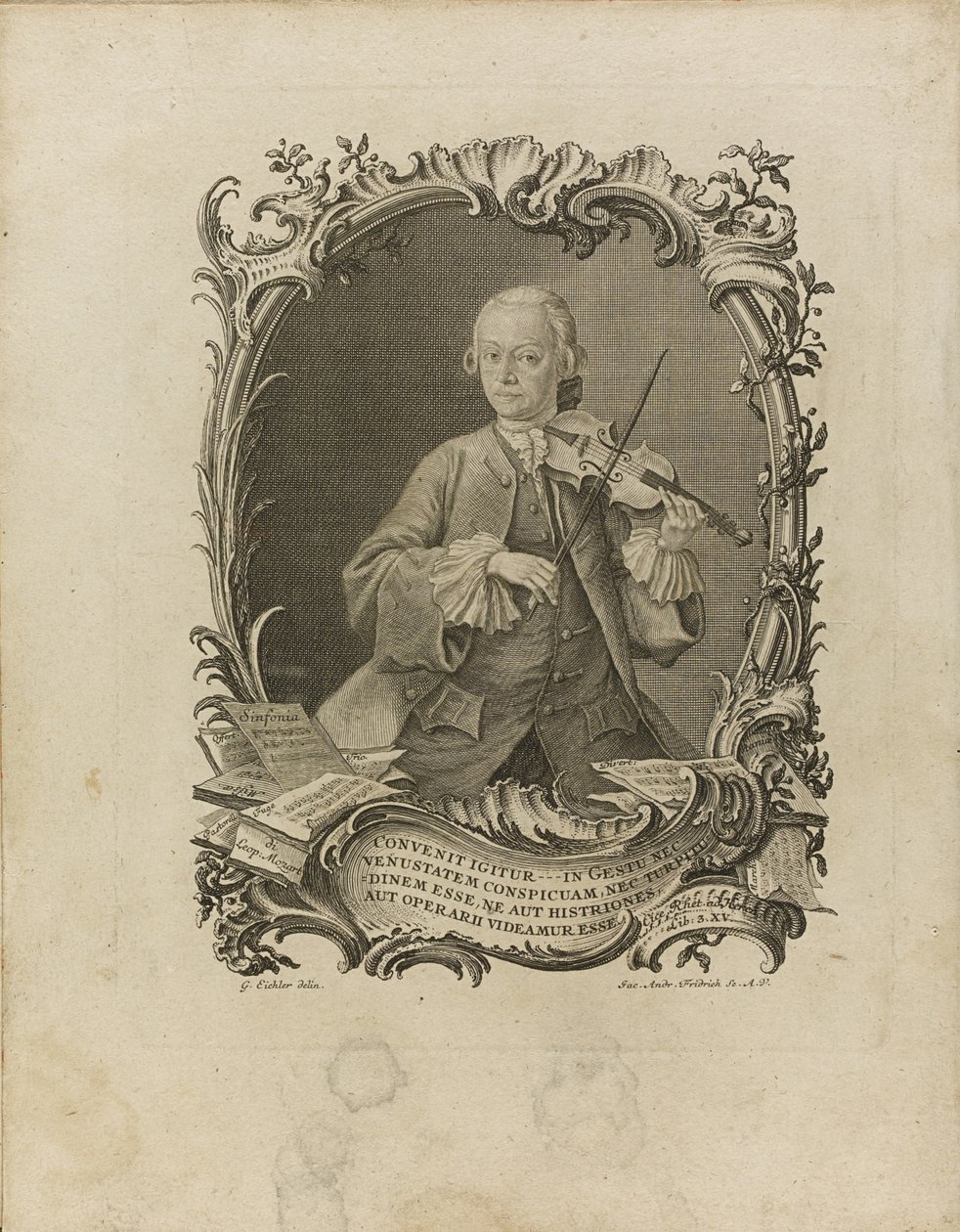 Leopoldo Mozart. Frontispício da tentativa de um tutor de violino completo, 1756 de Friedrich