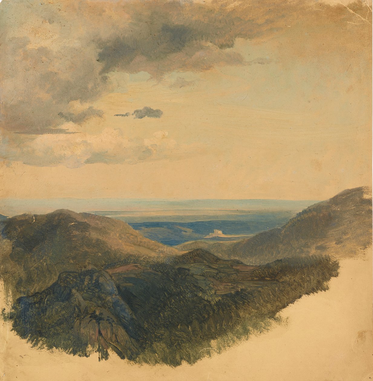 Vista do vale do Danúbio de Friedrich August Mathias Gauermann