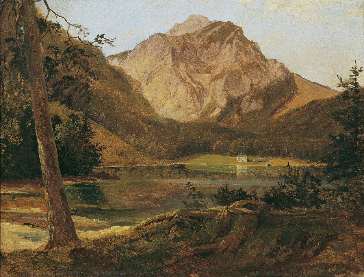 A frente Langbath Lake com as montanhas de Höllen de Friedrich August Mathias Gauermann