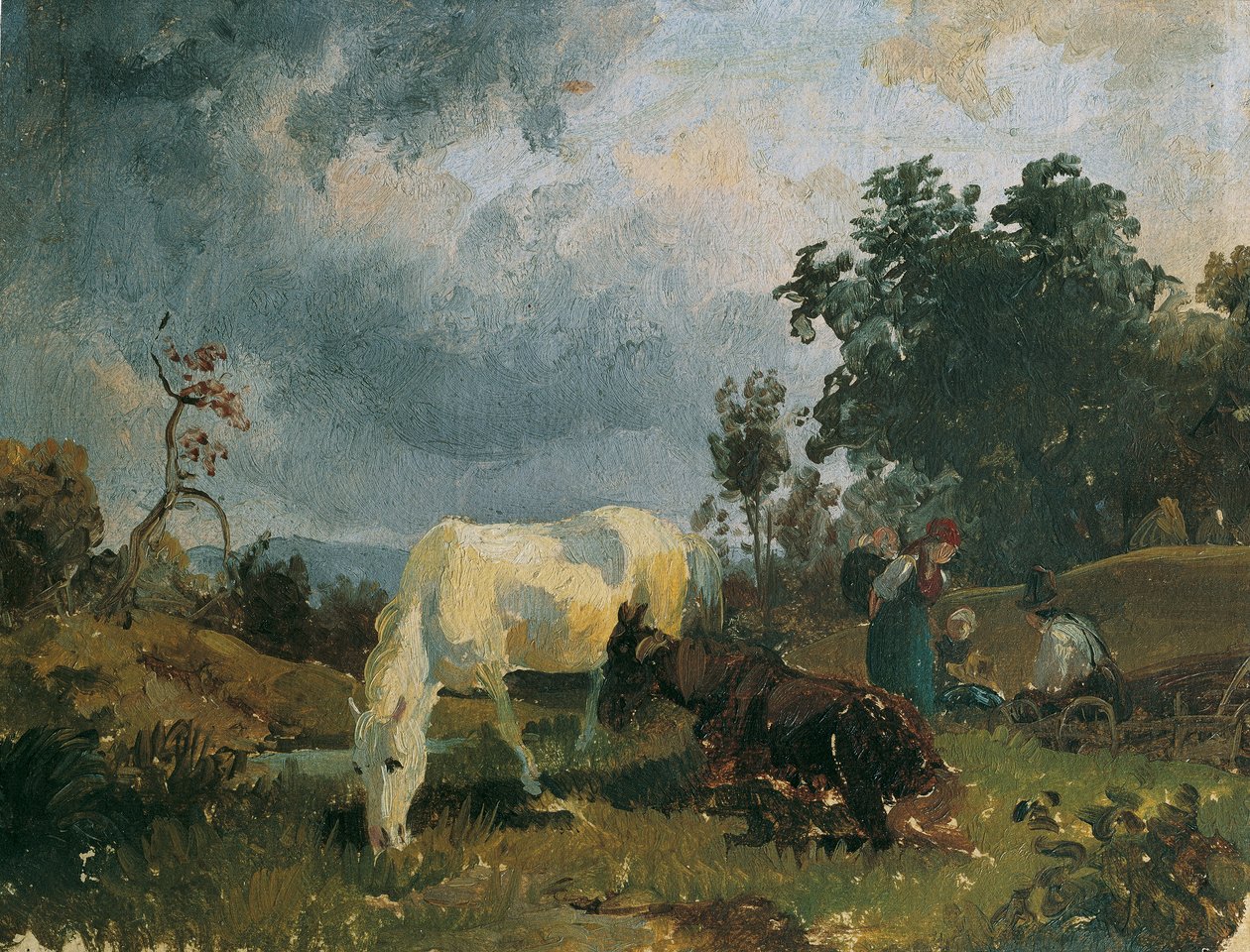 Um cavalo cinzento sobre a charneca de Friedrich August Mathias Gauermann