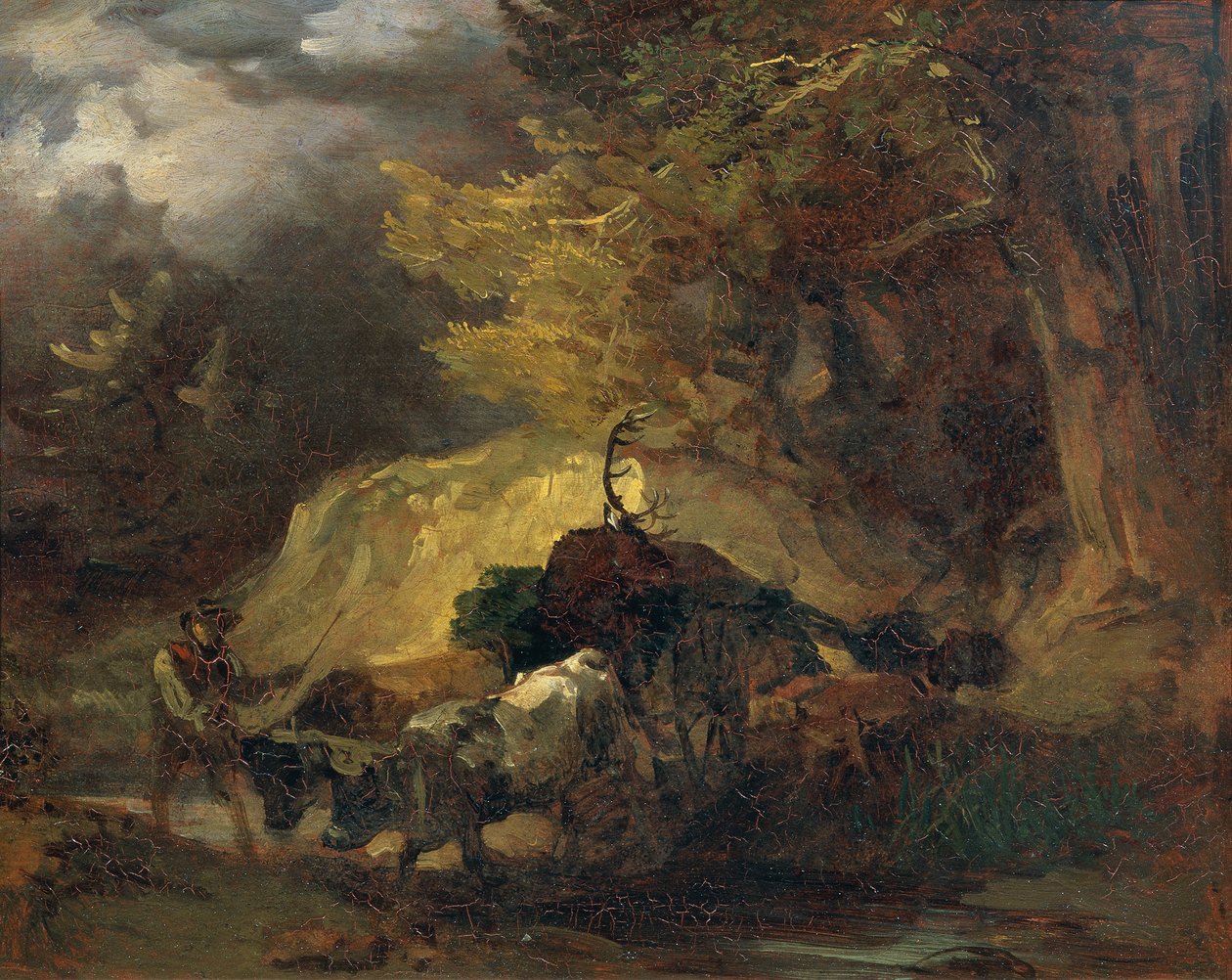 Após a caça (retornando da caça ao veado) de Friedrich August Mathias Gauermann