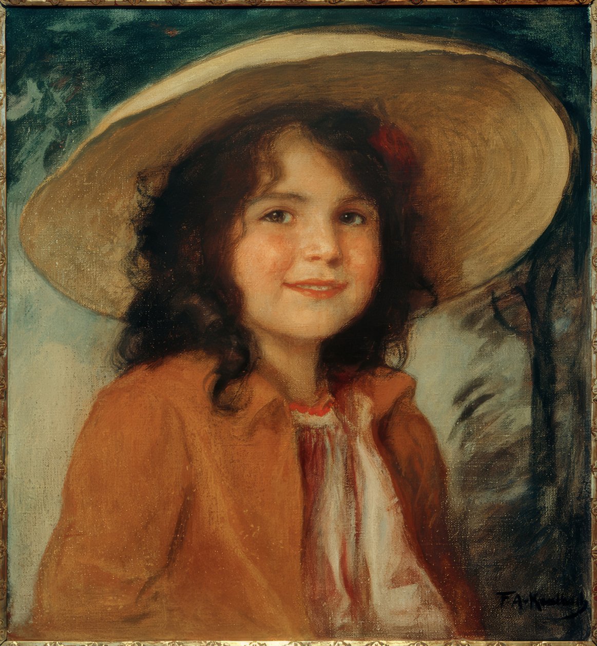 Retrato Hedda, a filha do artista de Friedrich August von Kaulbach