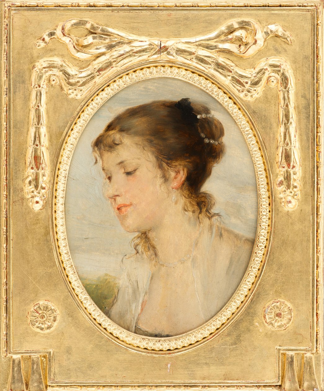Retrato de uma rapariga de Friedrich August von Kaulbach