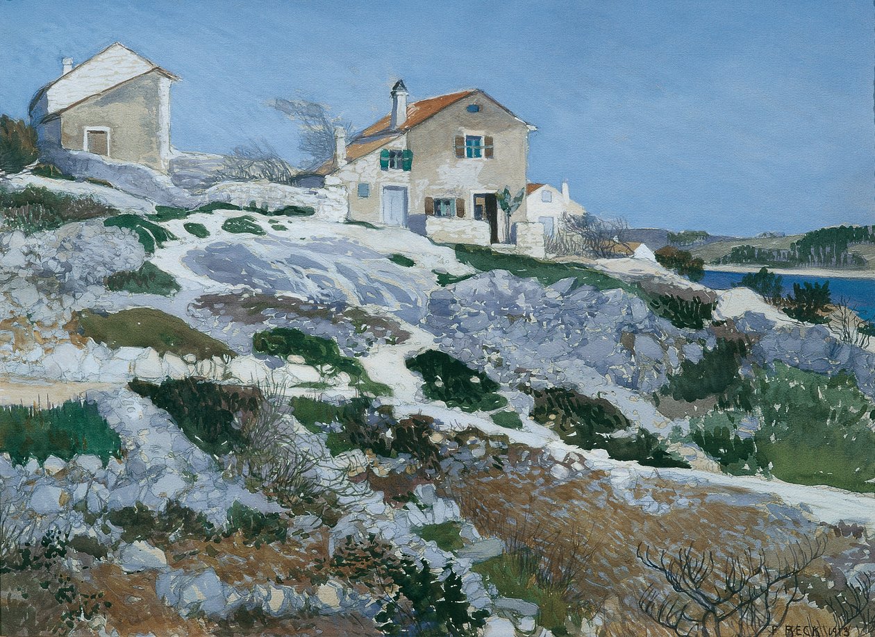Casas de pescadores em Lussin de Friedrich Beck