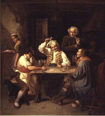 O cartão vencedor (óleo) de Friedrich Busch