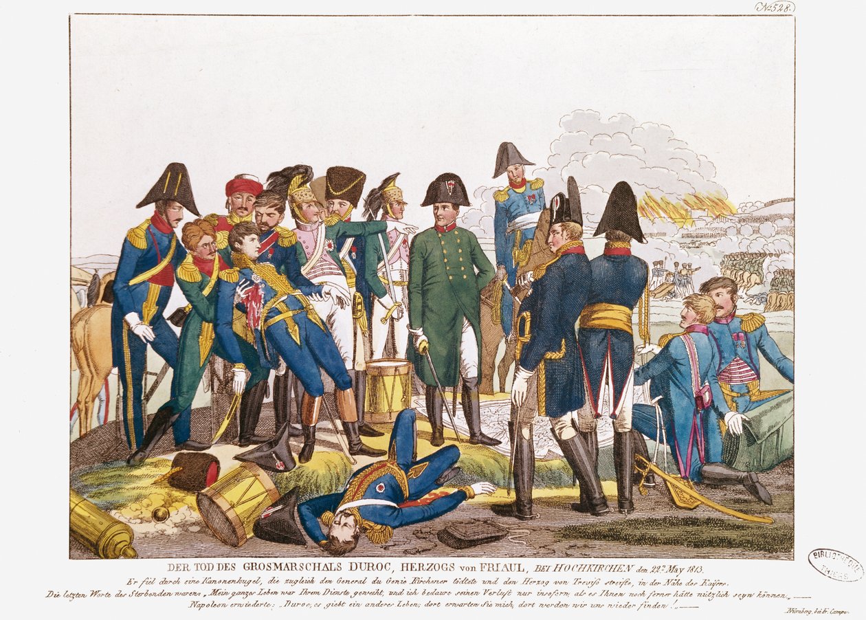 A morte do marechal Duroc na batalha de Bautzen, 22 de maio de 1813 de Friedrich Campe