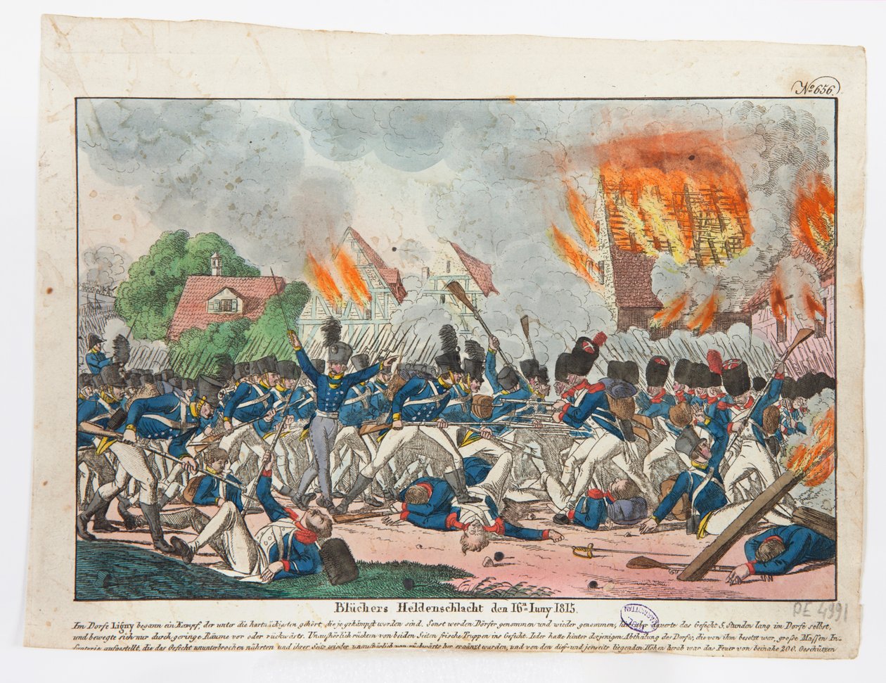 O heróico Blucher em batalha, 16 de junho de 1815, 1815 de Friedrich Campe