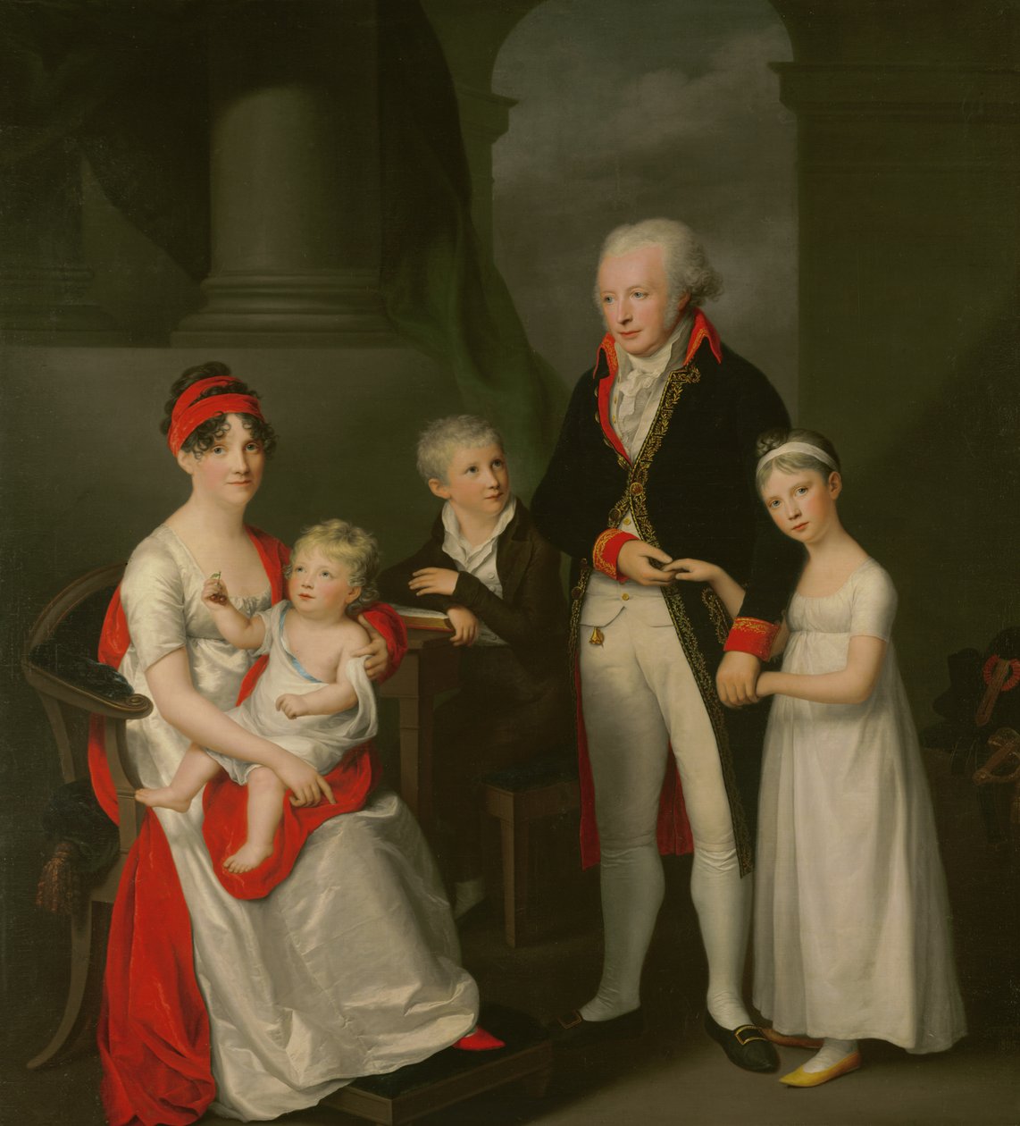 Marc Andre Souchay (1759-1814) e sua família, c.1805 de Friedrich Carl Groger