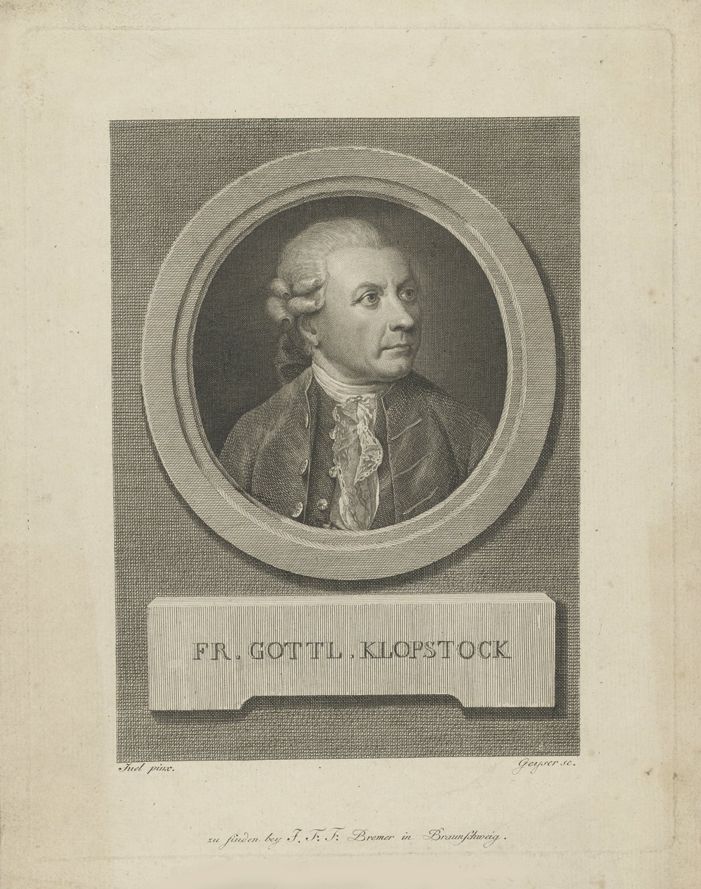 Retrato de Friedrich Gottlieb Klopstock 1724-1803, c. 1790. de Friedrich Christian Gottlieb Geyser