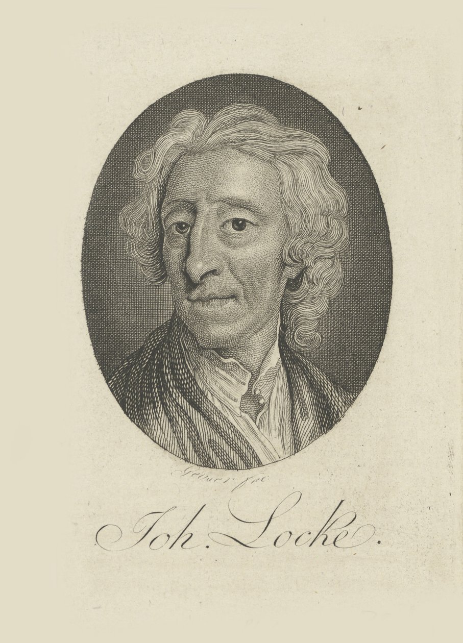 Retrato do médico e filósofo John Locke 1632-1704, ca 1770. de Friedrich Christian Gottlieb Geyser