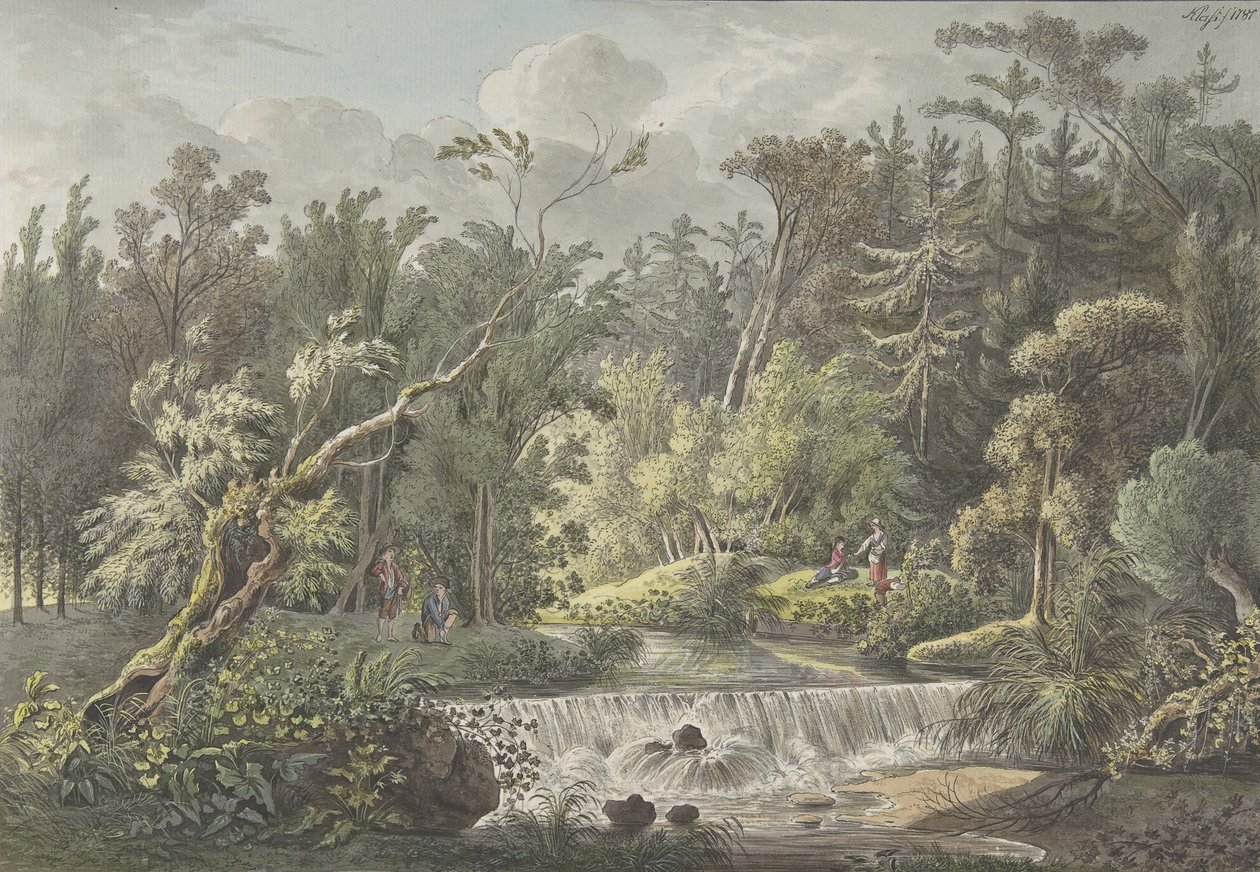 Paisagem com Cachoeira, final do século XVIII e início do século XIX. de Friedrich Christian Klass