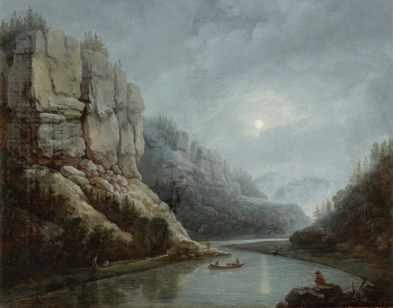 Vale Weißeritz perto de Dresden, na neblina da manhã de Friedrich Christian Klass