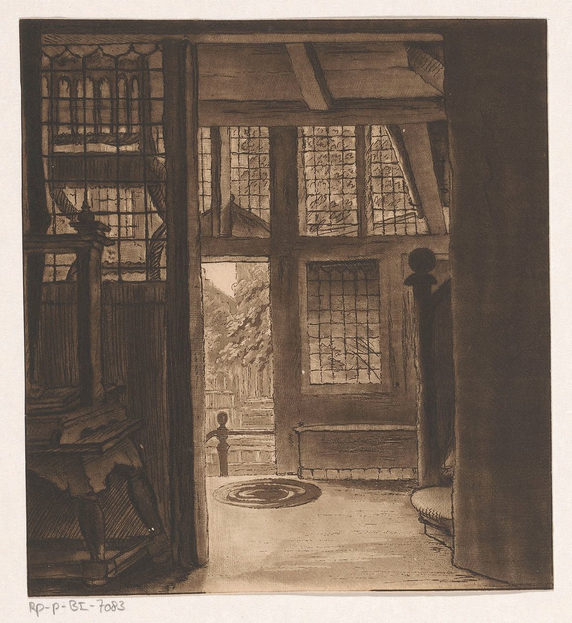 Interior da casa de Rembrandt de Friedrich Christoph Dietrich