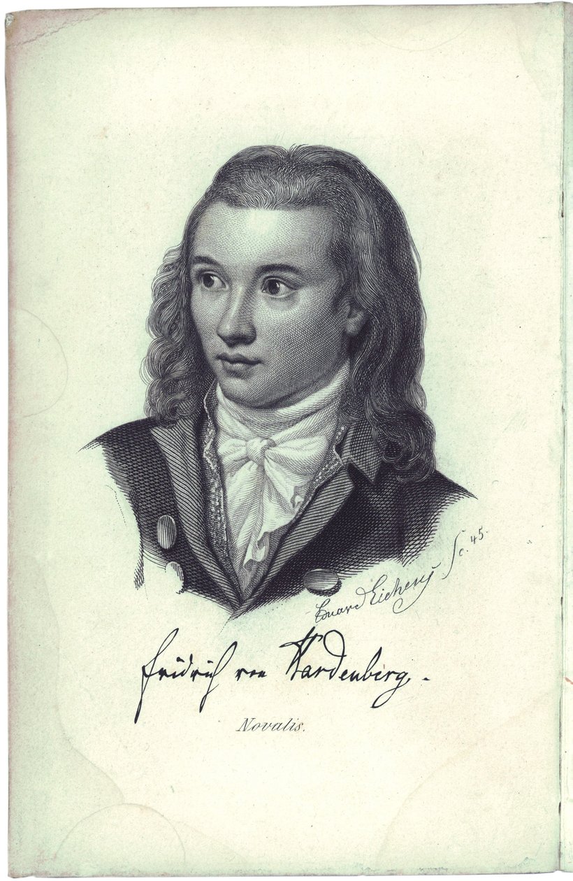 Retrato do poeta Novalis 1772-1801, 1845 de Friedrich Eduard Eichens