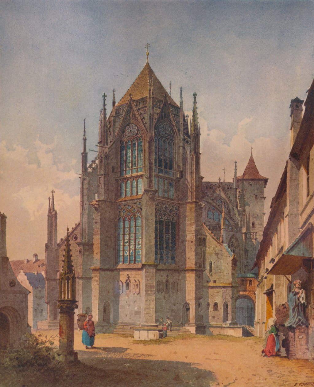 Uma Igreja Francesa, c1863, 1938 de Friedrich Eibner