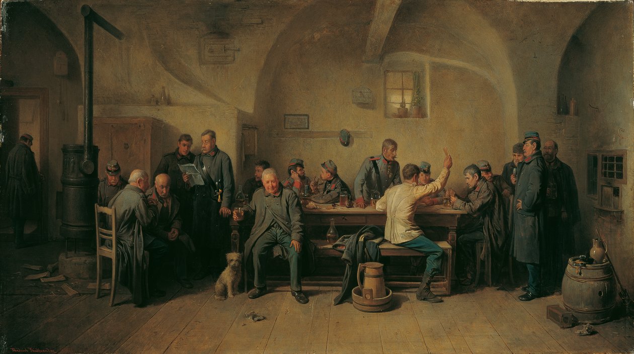 Soldados na cantina de Friedrich Friedländer Ritter von Malheim