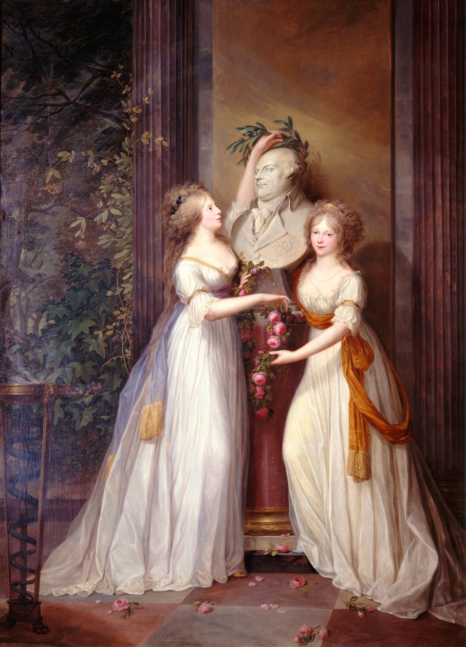 Luise e Friederike no busto de Friedrich Wilhelm II de Friedrich Georg Weitsch