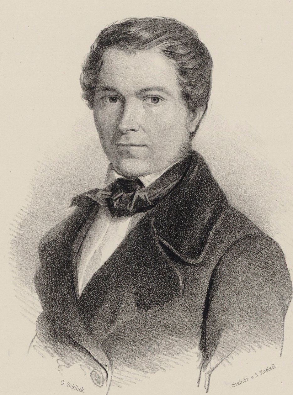 Retrato do violinista e compositor Joseph Labitzky 1802-1881, 1840. de Friedrich Gustav Schlick