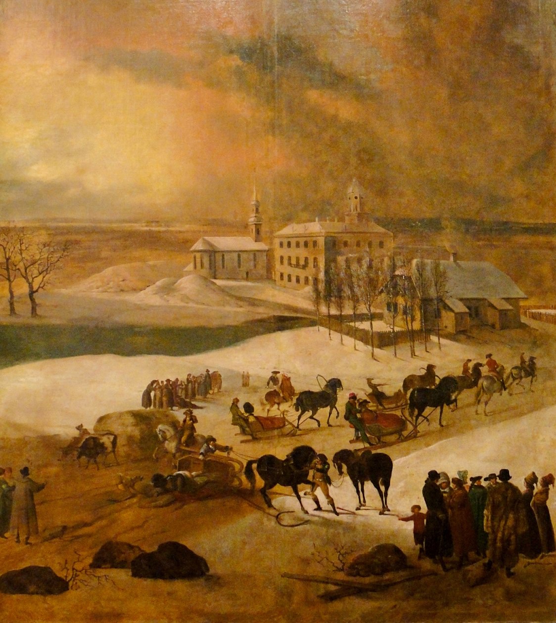 Vista de inverno do Castelo de Poltsamaa, 1793 de Friedrich Hartmann Barisien