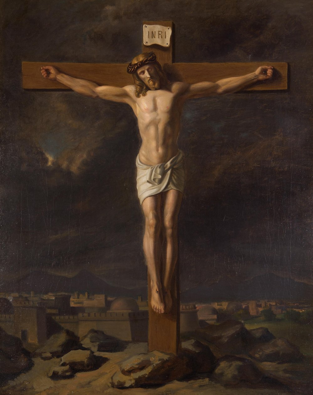 Crucifixo em paisagem de Friedrich Hasslwander