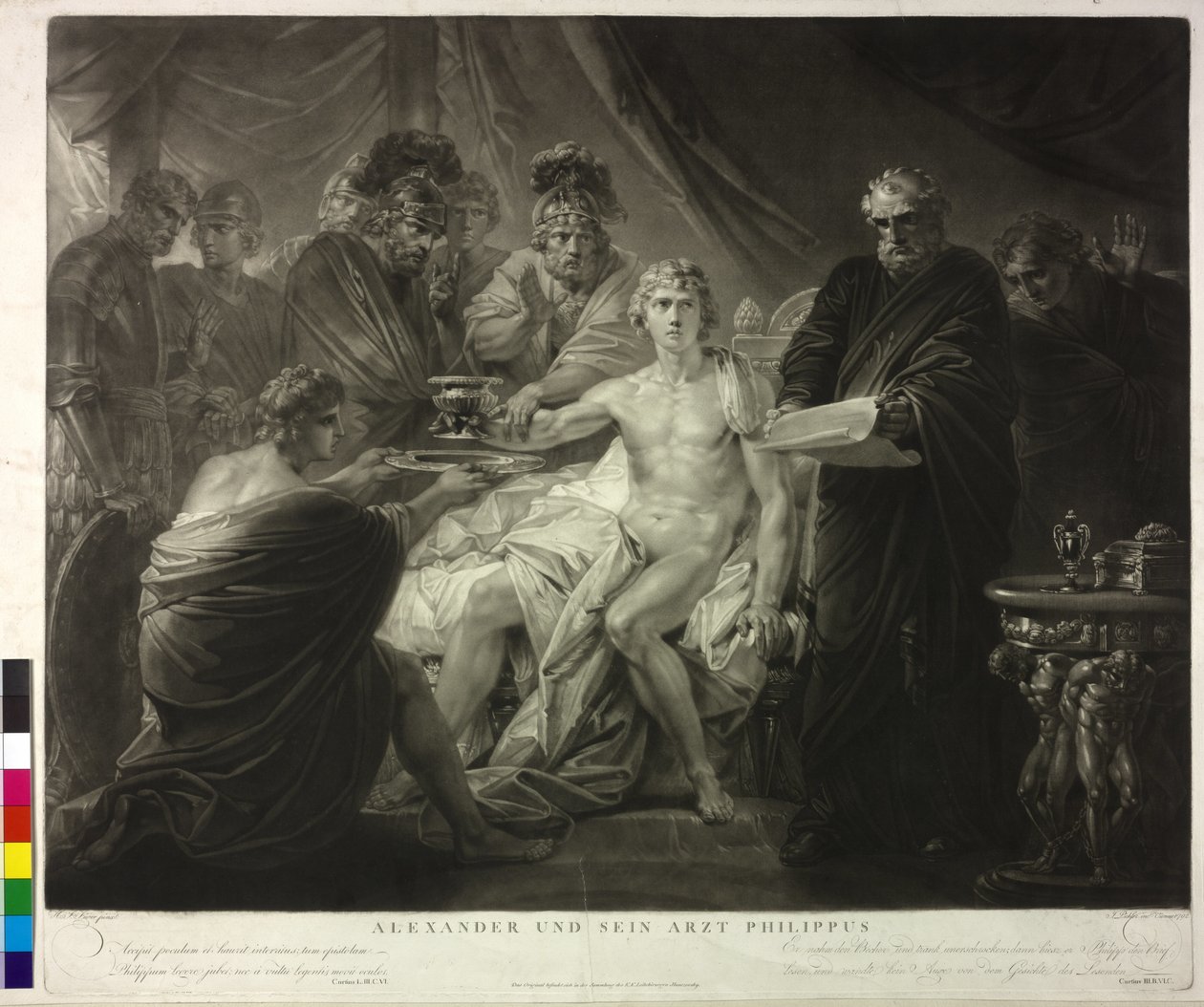 Alexandre o Grande e o seu médico Filipe de Friedrich Heinrich Fuger