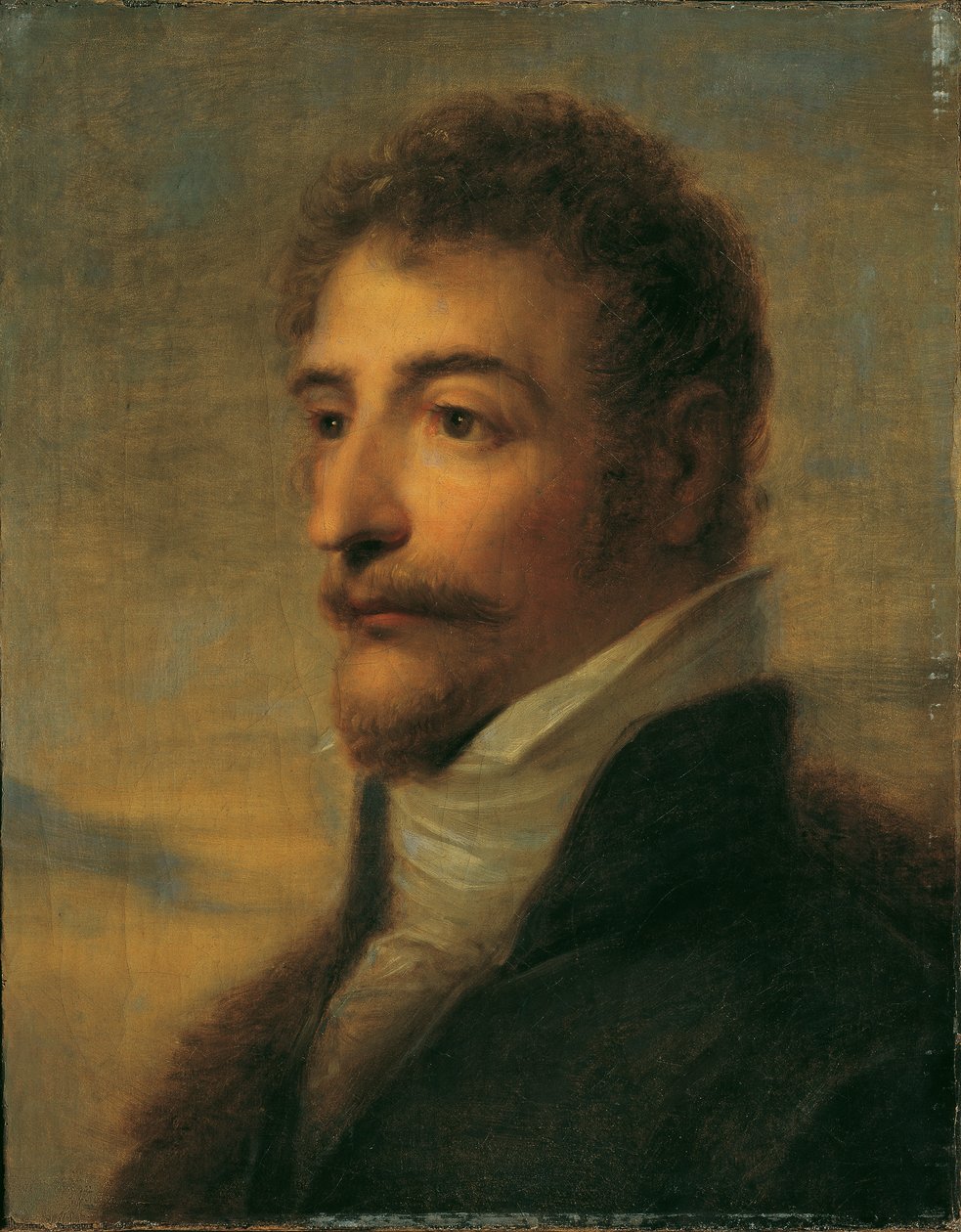 Retrato de meio comprimento de um homem barbudo de Friedrich Heinrich Fuger