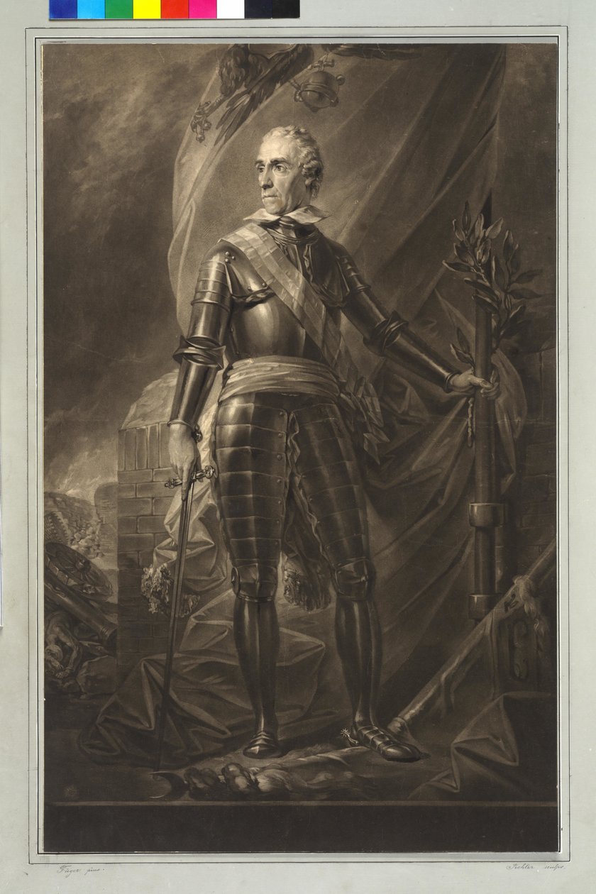 Gideon Ernst Baron von Loudon (mezzotint) de Friedrich Heinrich Fuger