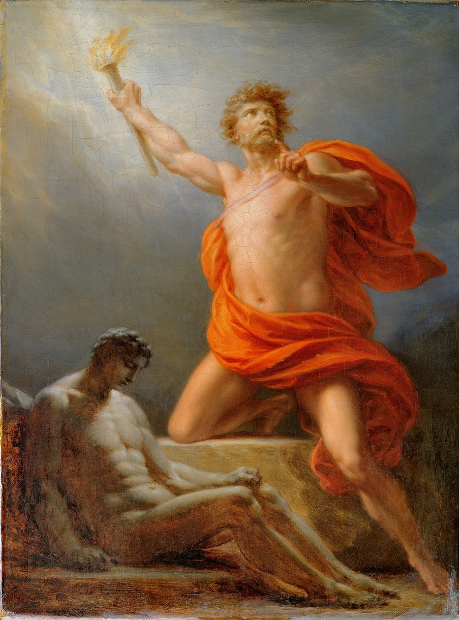Prometheus trazendo fogo à humanidade, 1817 de Friedrich Heinrich Fuger