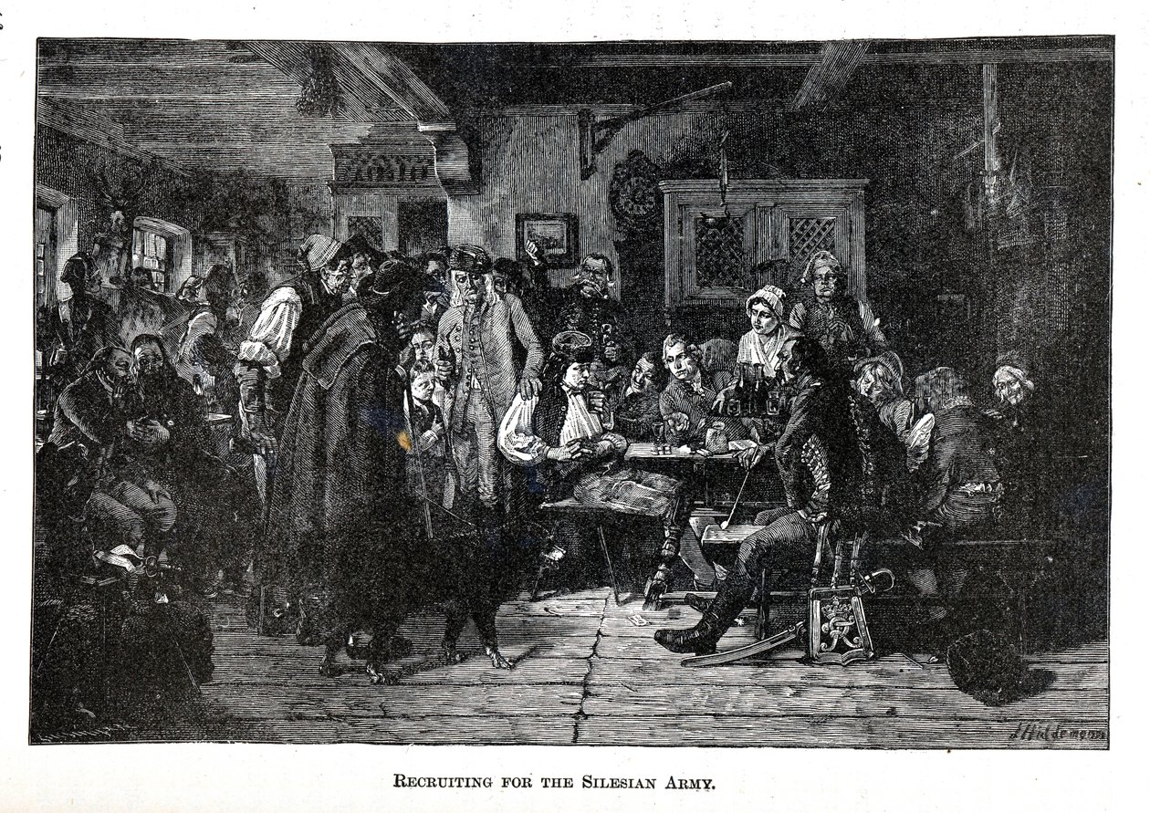 Recrutamento para o Exército da Silésia, 1882 de Friedrich Hiddemann