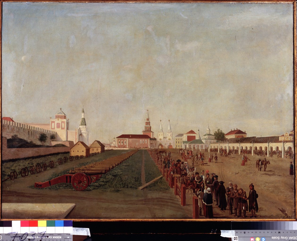La Place Rouge a Moscou (A Praça Vermelha em Moscovo). Peinture de Friedrich Hilferding (1710-1798), huile sur toile, vers 1780. Art allemand du 18e siecle. Museu Estatal Russo, São Petersburgo. de Friedrich Hilferding
